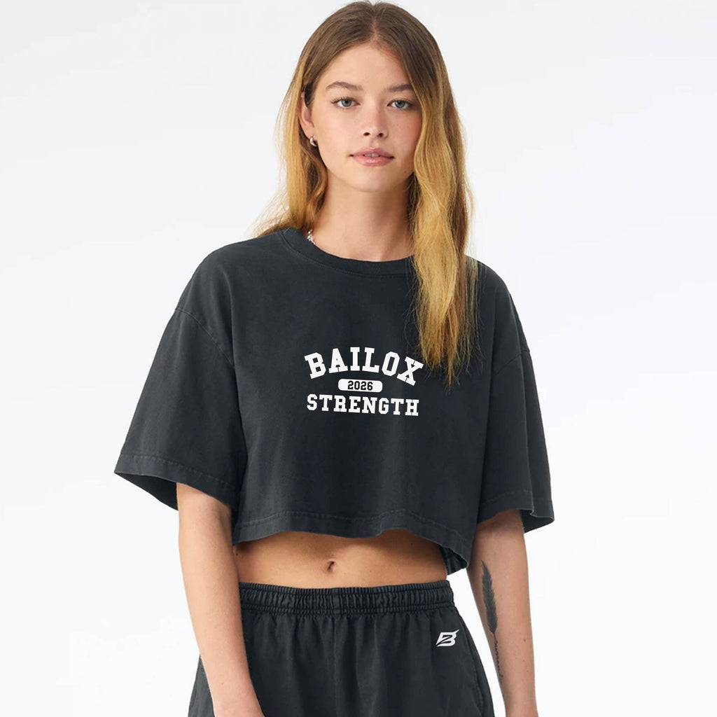 Washed Varsity Strength Cropped T